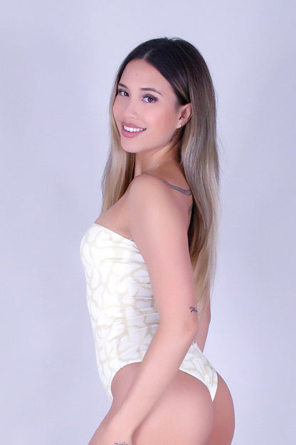 WAVY HIBISCUS TUBE BODYSUIT