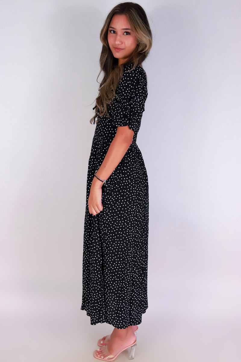 Jeans Warehouse Hawaii - SLEEVE SHORT PRINT DRESSES - SWEET SPOT MIDI DRESS | By BE COOL