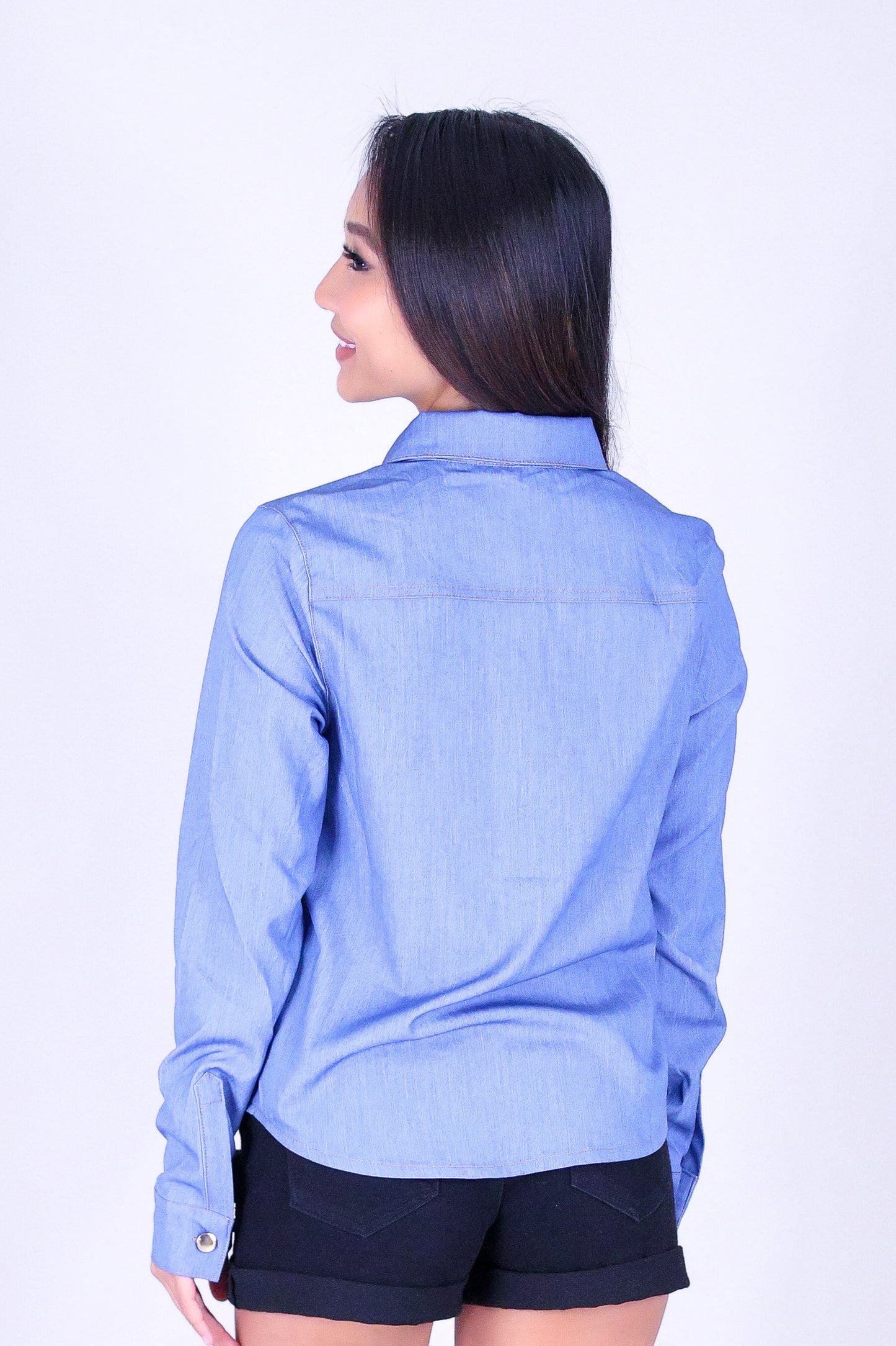 ROGUE BLUE BUTTON DOWN TOP