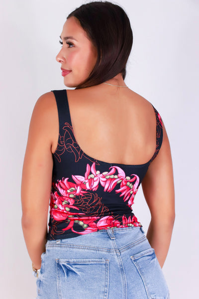 Jeans Warehouse Hawaii - SL PRINT - JADE SQUARE NECK TOP | By LUZ