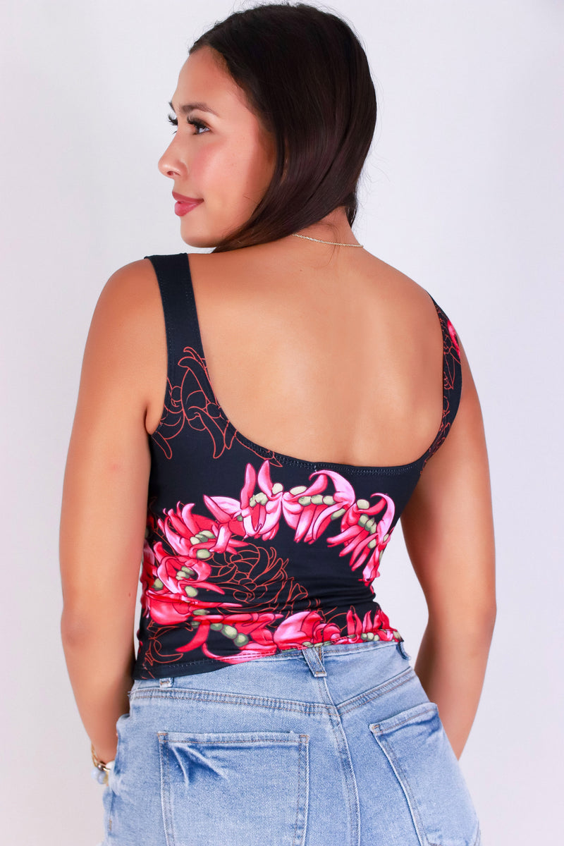 Jeans Warehouse Hawaii - SL PRINT - JADE SQUARE NECK TOP | By LUZ