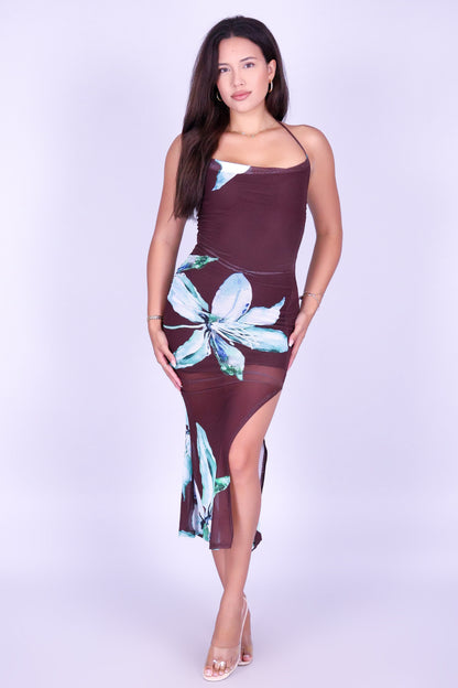 COME AWAY WITH ME HALTER MAXI DRESS