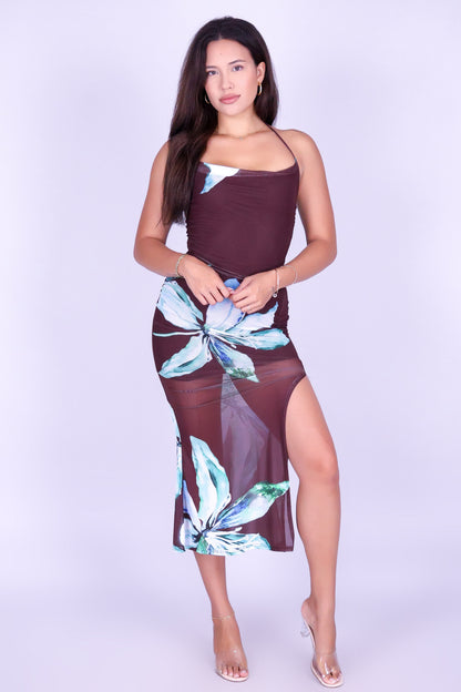 COME AWAY WITH ME HALTER MAXI DRESS
