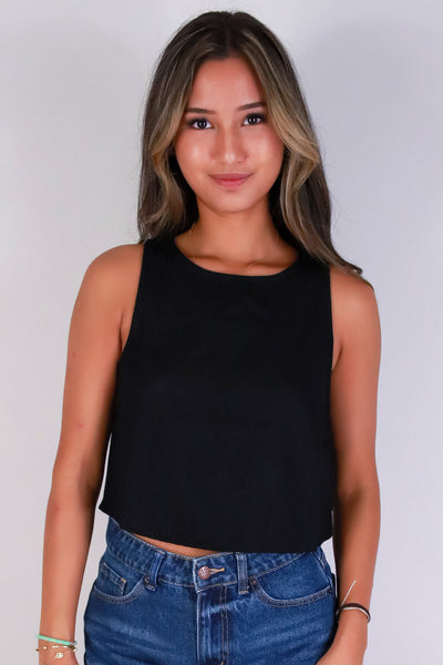 Jeans Warehouse Hawaii - TANK SOLID WOVEN CASUAL TOPS - BREEZE BABE TANK TOP | By MINE FASHION