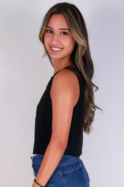 Jeans Warehouse Hawaii - TANK SOLID WOVEN CASUAL TOPS - BREEZE BABE TANK TOP | By MINE FASHION
