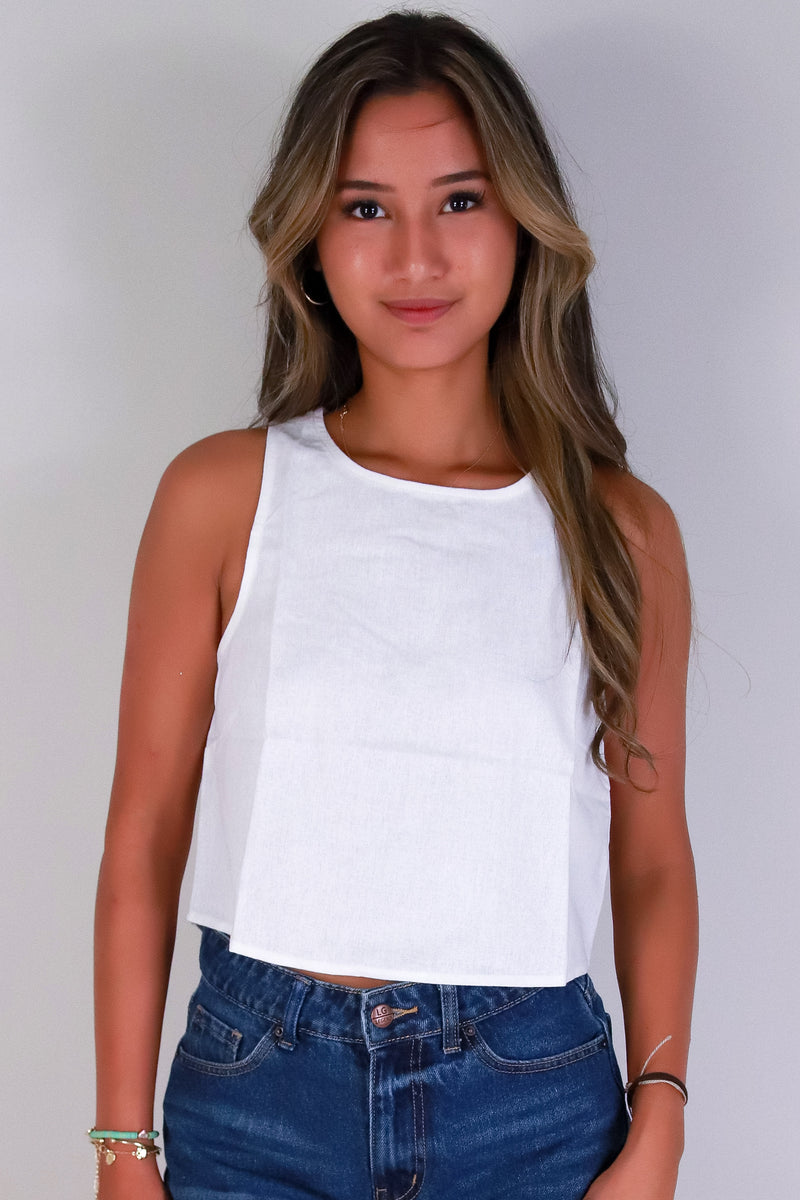 Jeans Warehouse Hawaii - TANK SOLID WOVEN CASUAL TOPS - BREEZE BABE TANK TOP | By MINE FASHION