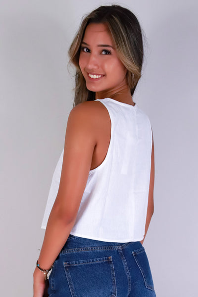 Jeans Warehouse Hawaii - TANK SOLID WOVEN CASUAL TOPS - BREEZE BABE TANK TOP | By MINE FASHION
