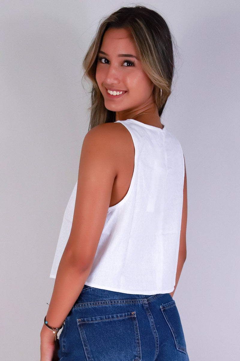 Jeans Warehouse Hawaii - TANK SOLID WOVEN CASUAL TOPS - BREEZE BABE TANK TOP | By MINE FASHION