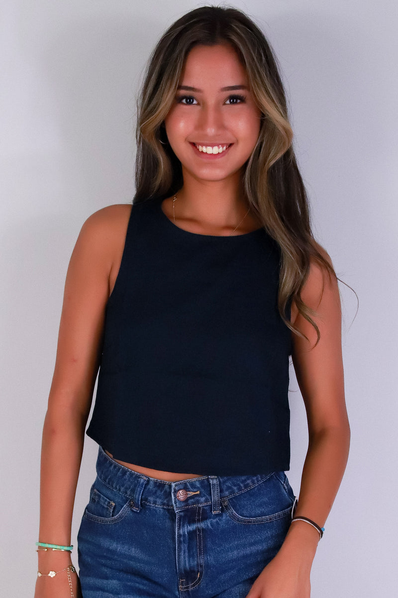 Jeans Warehouse Hawaii - TANK SOLID WOVEN CASUAL TOPS - BREEZE BABE TANK TOP | By MINE FASHION
