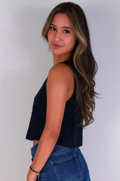Jeans Warehouse Hawaii - TANK SOLID WOVEN CASUAL TOPS - BREEZE BABE TANK TOP | By MINE FASHION