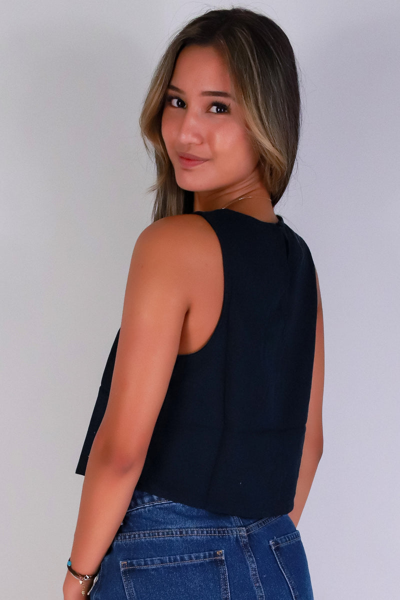 Jeans Warehouse Hawaii - TANK SOLID WOVEN CASUAL TOPS - BREEZE BABE TANK TOP | By MINE FASHION