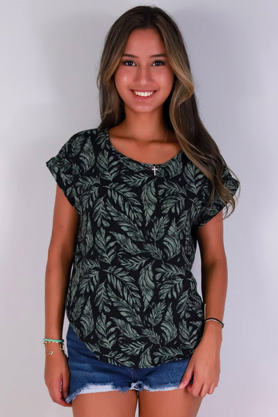 Jeans Warehouse Hawaii - S/S PRINT WOVEN DRESSY TOPS - SEASIDE BREEZE TOP | By PAPERMOON/ B_ENVIED
