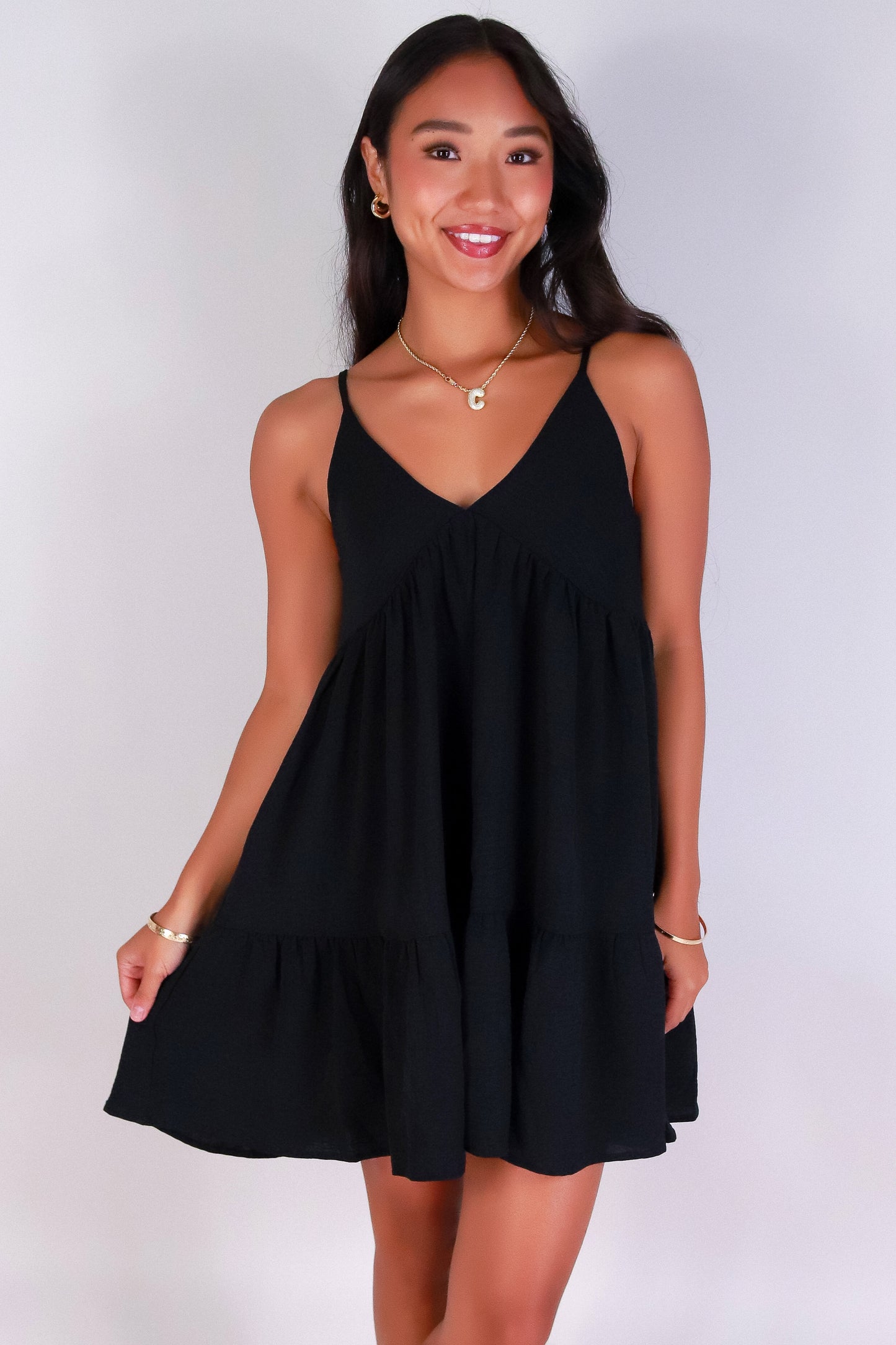 Jeans Warehouse Hawaii - S/L SHORT SOLID DRESSES - FLIRT MOOD BABYDOLL DRESS | By TIMING