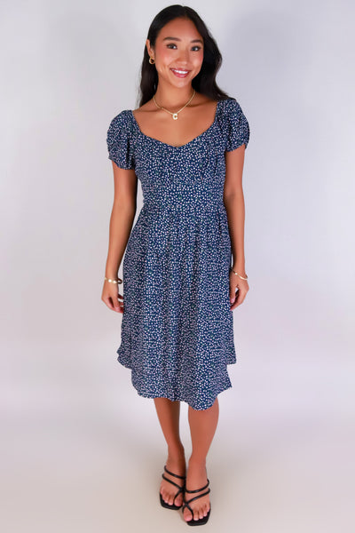 Jeans Warehouse Hawaii - SLEEVE SHORT PRINT DRESSES - GARDEN GRACE DRESS | By BE COOL
