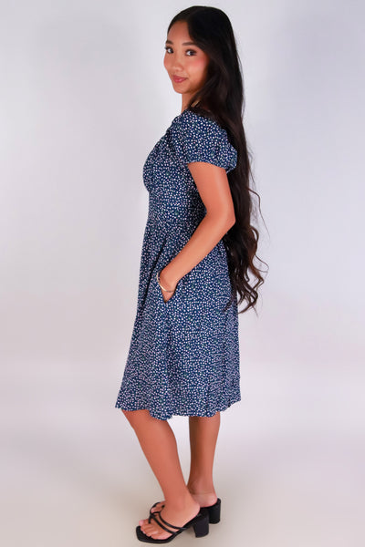 Jeans Warehouse Hawaii - SLEEVE SHORT PRINT DRESSES - GARDEN GRACE DRESS | By BE COOL