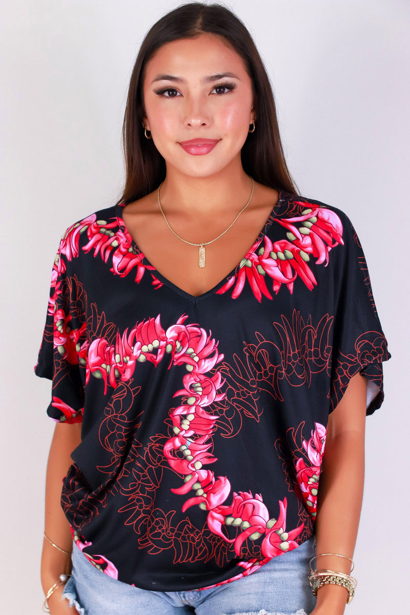 Jeans Warehouse Hawaii - SS PRINT - JADE DOLMAN TOP | By LUZ
