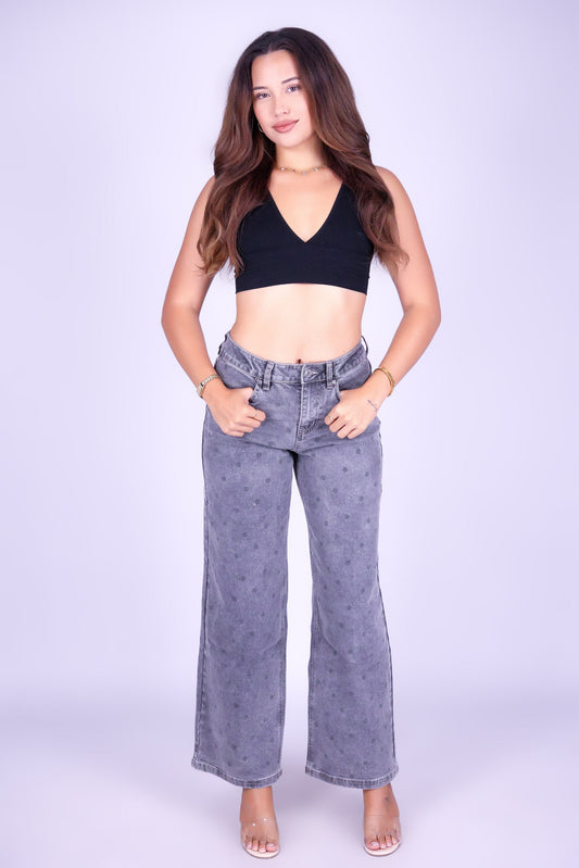 DOTS & DENIM WIDE LEG JEANS