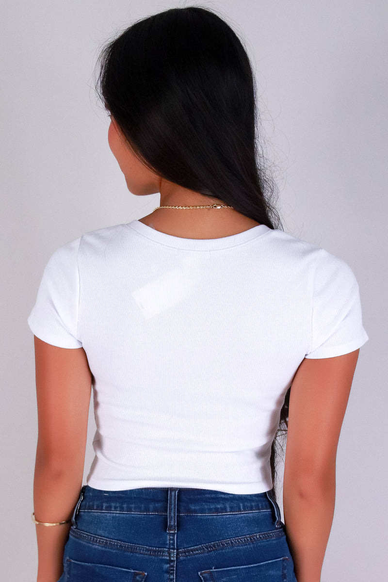 Jeans Warehouse Hawaii - SS CASUAL SOLID - CROP CRUSH TOP | By CRESCITA APPAREL/SHINE I
