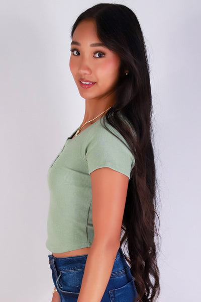 Jeans Warehouse Hawaii - SS CASUAL SOLID - CROP CRUSH TOP | By CRESCITA APPAREL/SHINE I