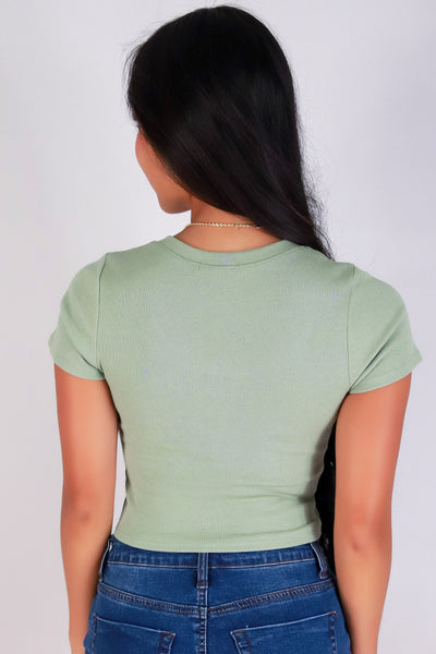 Jeans Warehouse Hawaii - SS CASUAL SOLID - CROP CRUSH TOP | By CRESCITA APPAREL/SHINE I