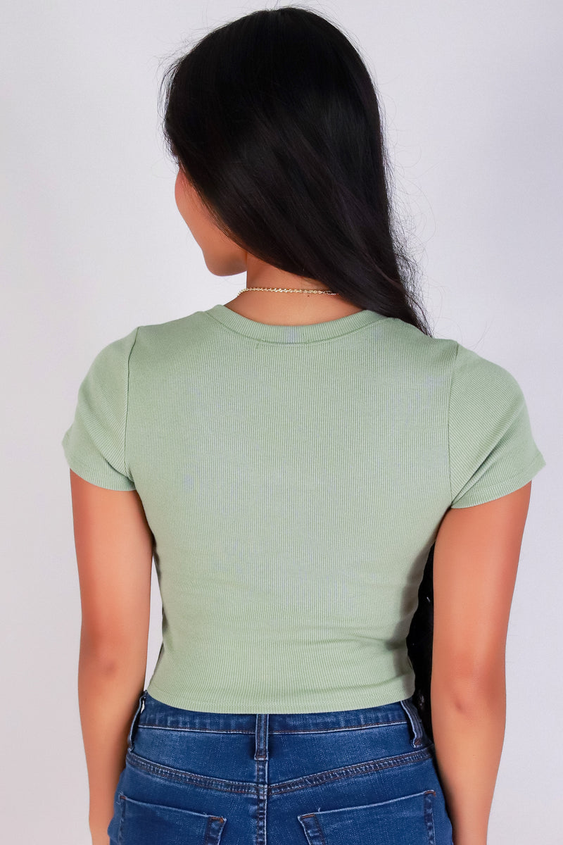 Jeans Warehouse Hawaii - SS CASUAL SOLID - CROP CRUSH TOP | By CRESCITA APPAREL/SHINE I