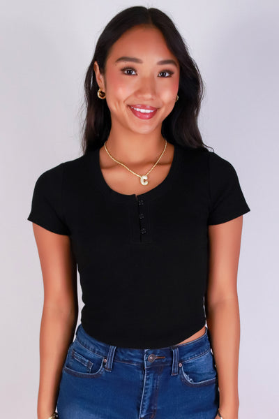 Jeans Warehouse Hawaii - SS CASUAL SOLID - CROP CRUSH TOP | By CRESCITA APPAREL/SHINE I