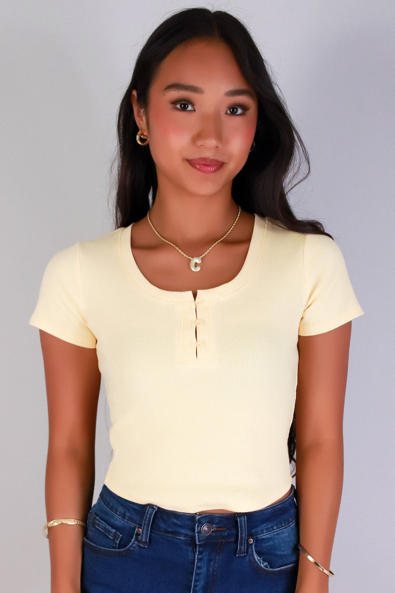 Jeans Warehouse Hawaii - SS CASUAL SOLID - CROP CRUSH TOP | By CRESCITA APPAREL/SHINE I