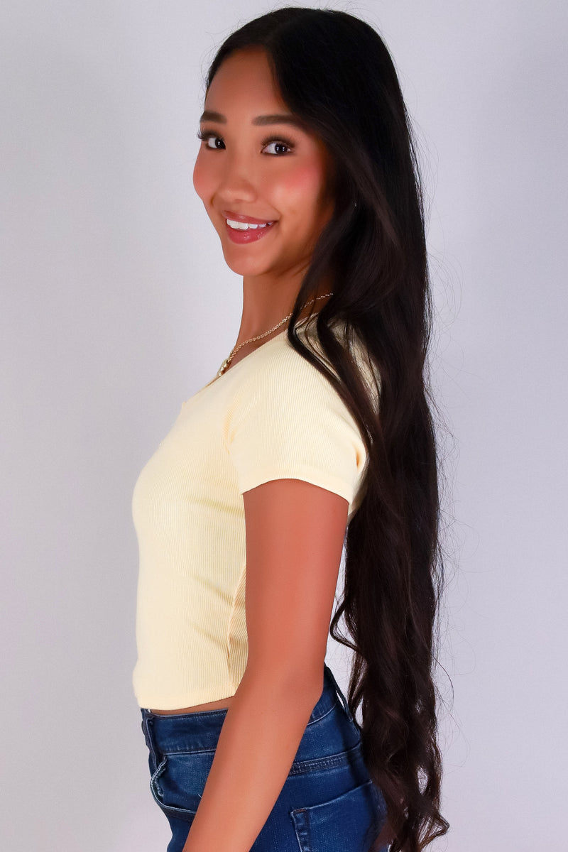 Jeans Warehouse Hawaii - SS CASUAL SOLID - CROP CRUSH TOP | By CRESCITA APPAREL/SHINE I