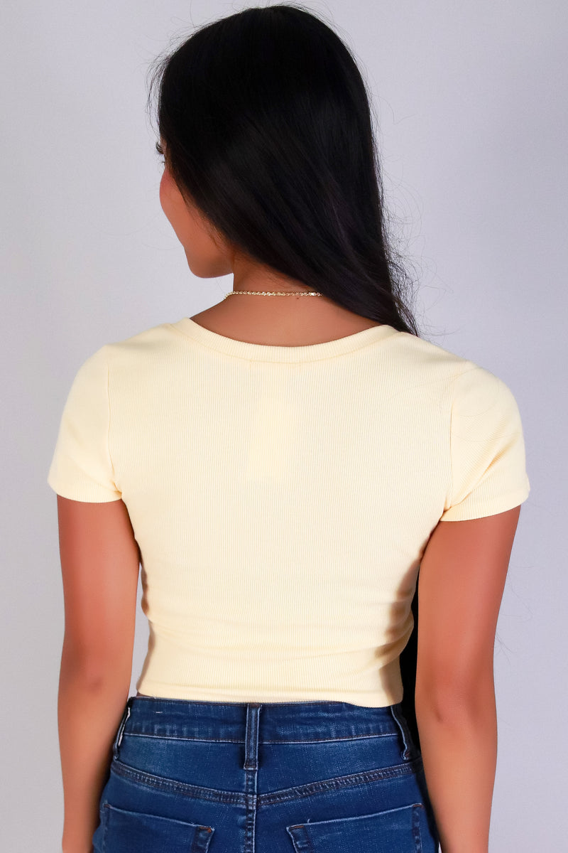 Jeans Warehouse Hawaii - SS CASUAL SOLID - CROP CRUSH TOP | By CRESCITA APPAREL/SHINE I