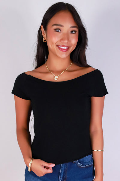 Jeans Warehouse Hawaii - SS CASUAL SOLID - SWEETLY OFF THE SHOULDER TOP | By CRESCITA APPAREL/SHINE I