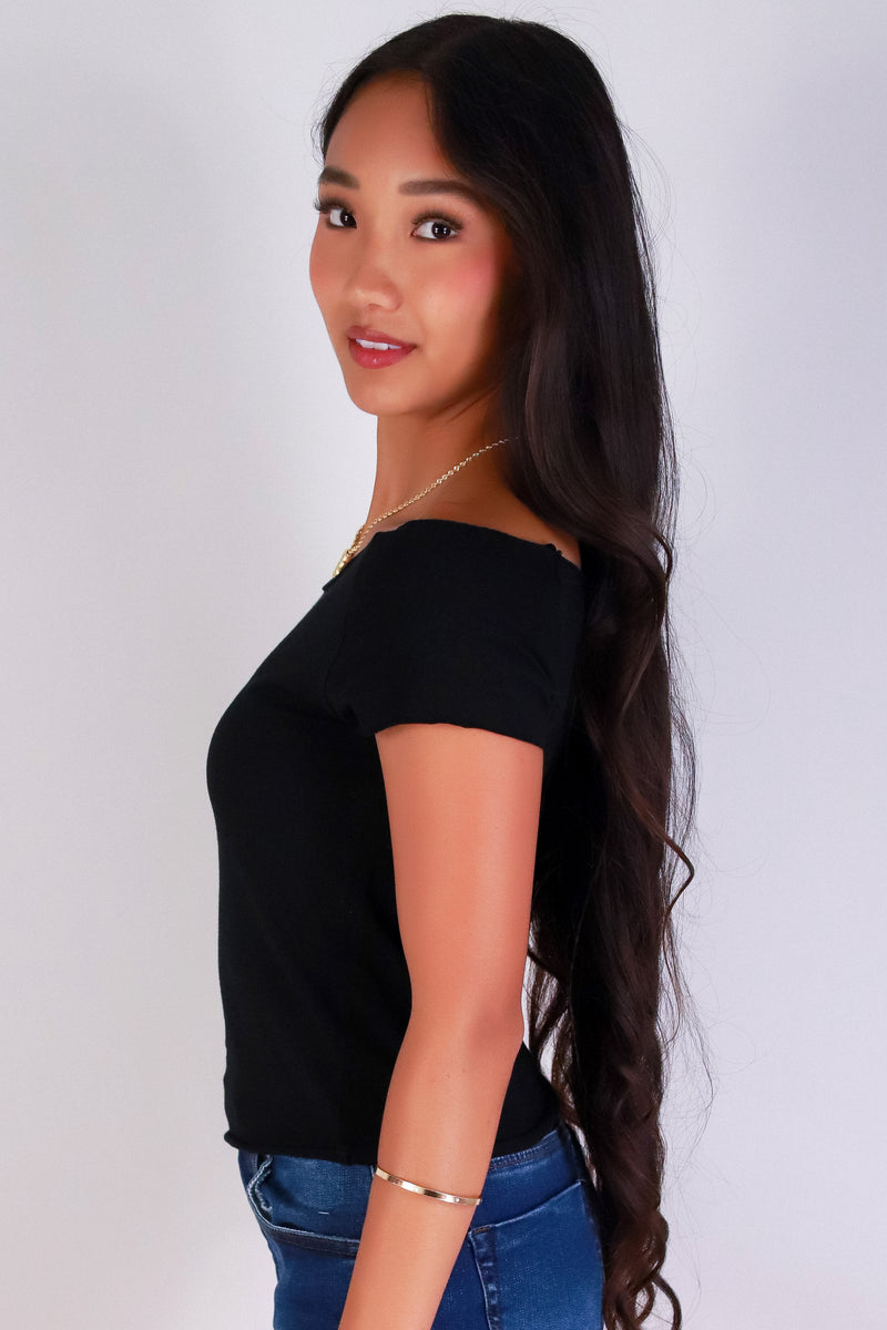 Jeans Warehouse Hawaii - SS CASUAL SOLID - SWEETLY OFF THE SHOULDER TOP | By CRESCITA APPAREL/SHINE I