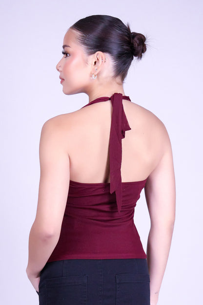 MADE TO KEEP BEADED HALTER TOP