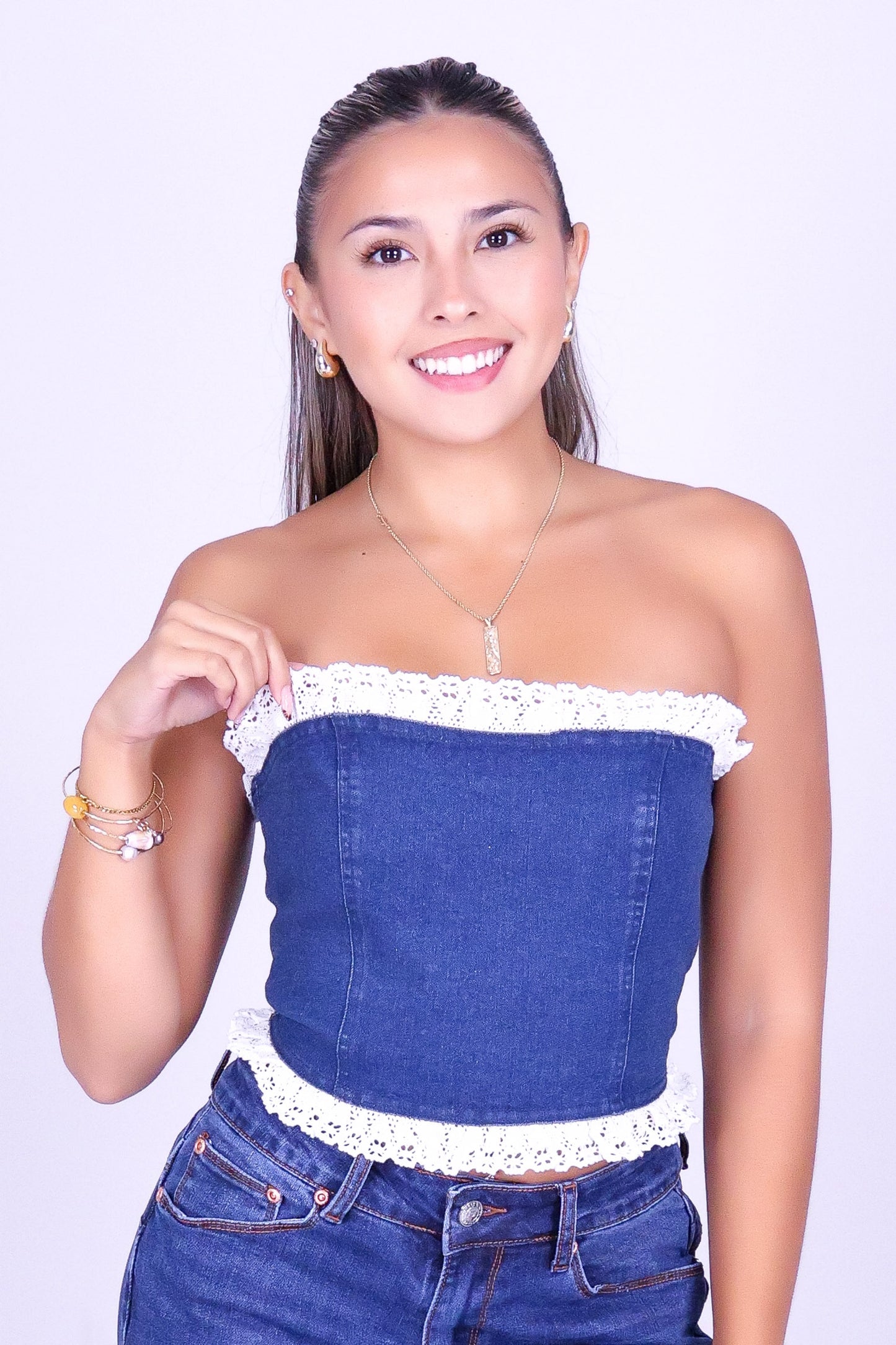 WEEKEND BLUE CROP TUBE TOP