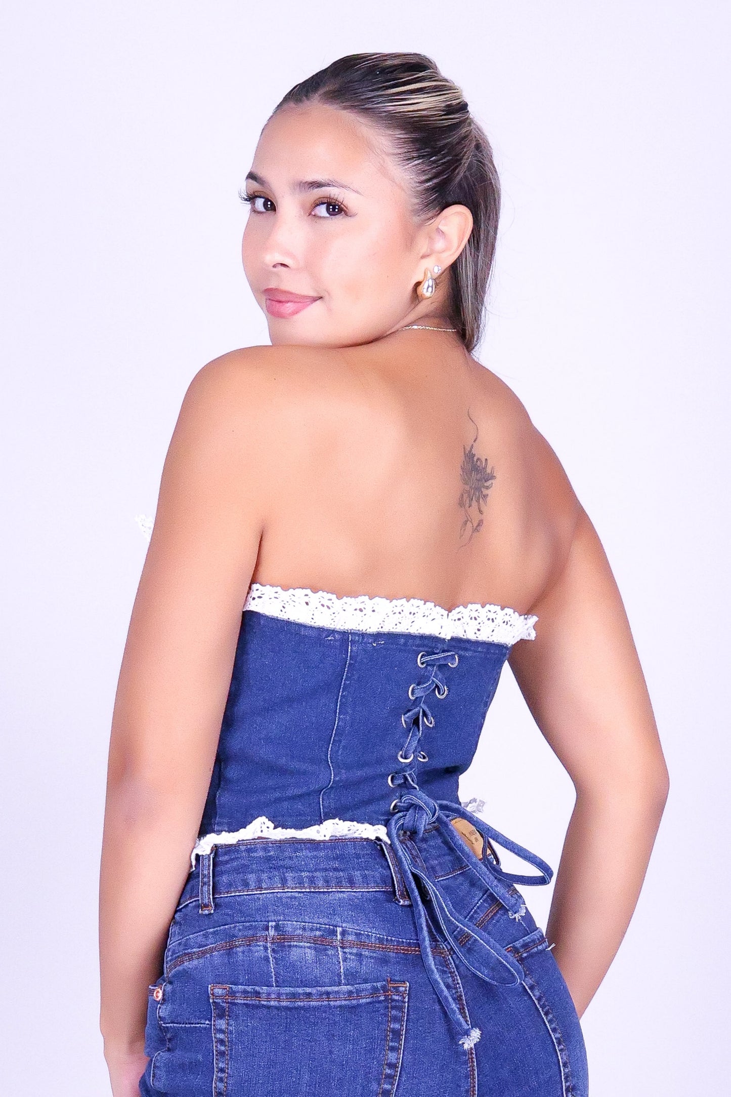 WEEKEND BLUE CROP TUBE TOP