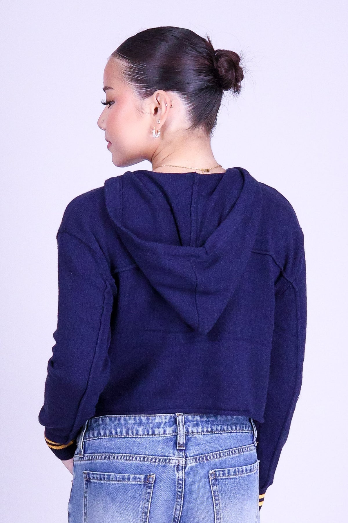 ALL FOR THE GAME CROP VARSITY SWEATER
