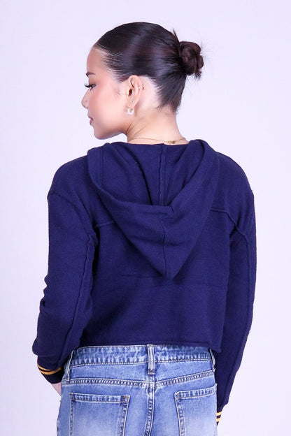 ALL FOR THE GAME CROP VARSITY SWEATER