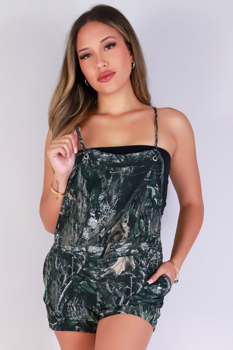 Jeans Warehouse Hawaii - PRINT CASUAL ROMPERS - HOT GIRL HUNTING CAMO ROMPER | By LUZ