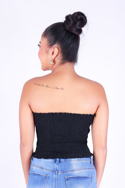 FRILLIA SMOCKED TUBE TOP