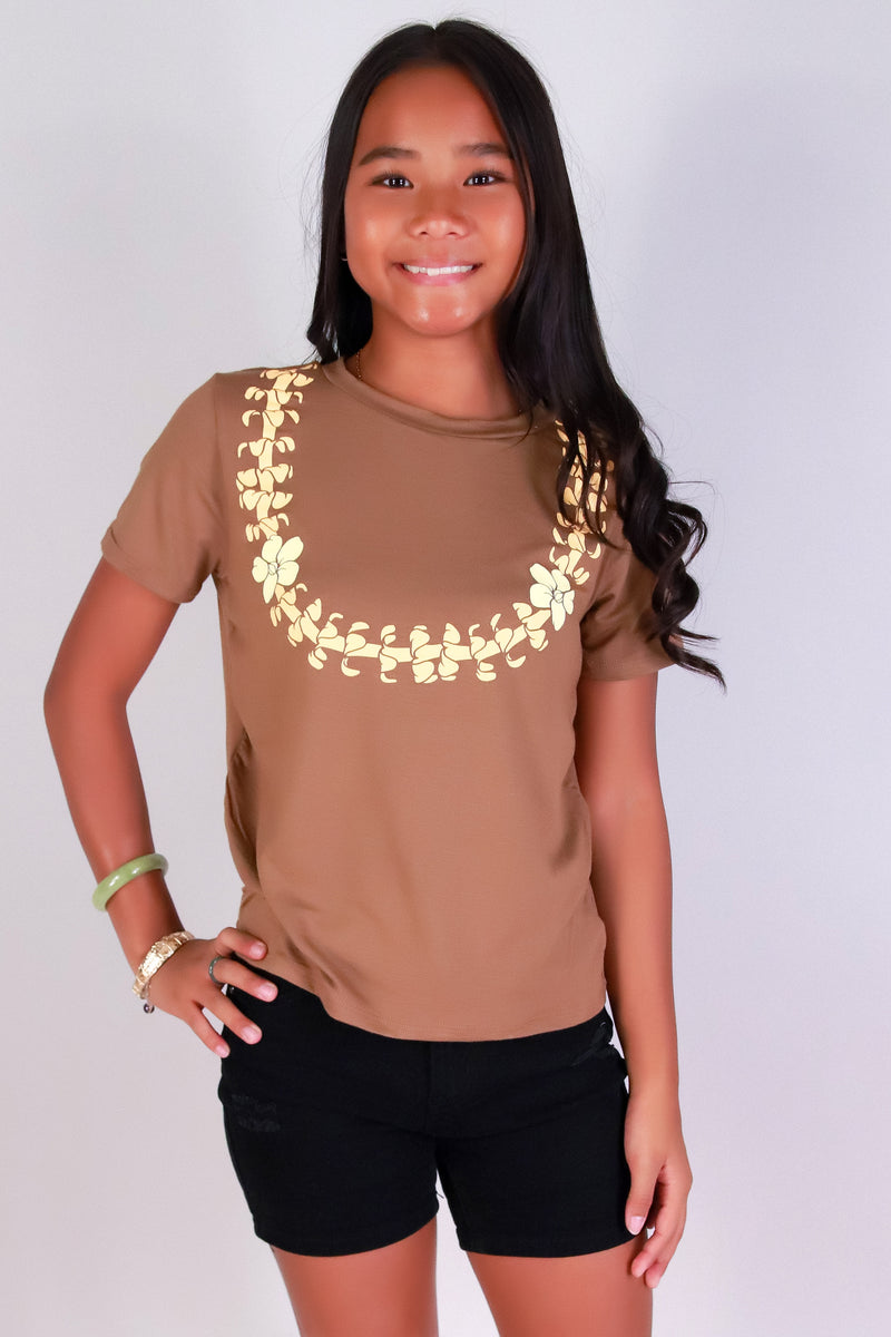 Jeans Warehouse Hawaii - S/S PRINT 7-16 - PUAKENIKENI LEI TEE | KIDS SIZE 7-16 | By LUZ