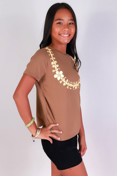 Jeans Warehouse Hawaii - S/S PRINT 7-16 - PUAKENIKENI LEI TEE | KIDS SIZE 7-16 | By LUZ