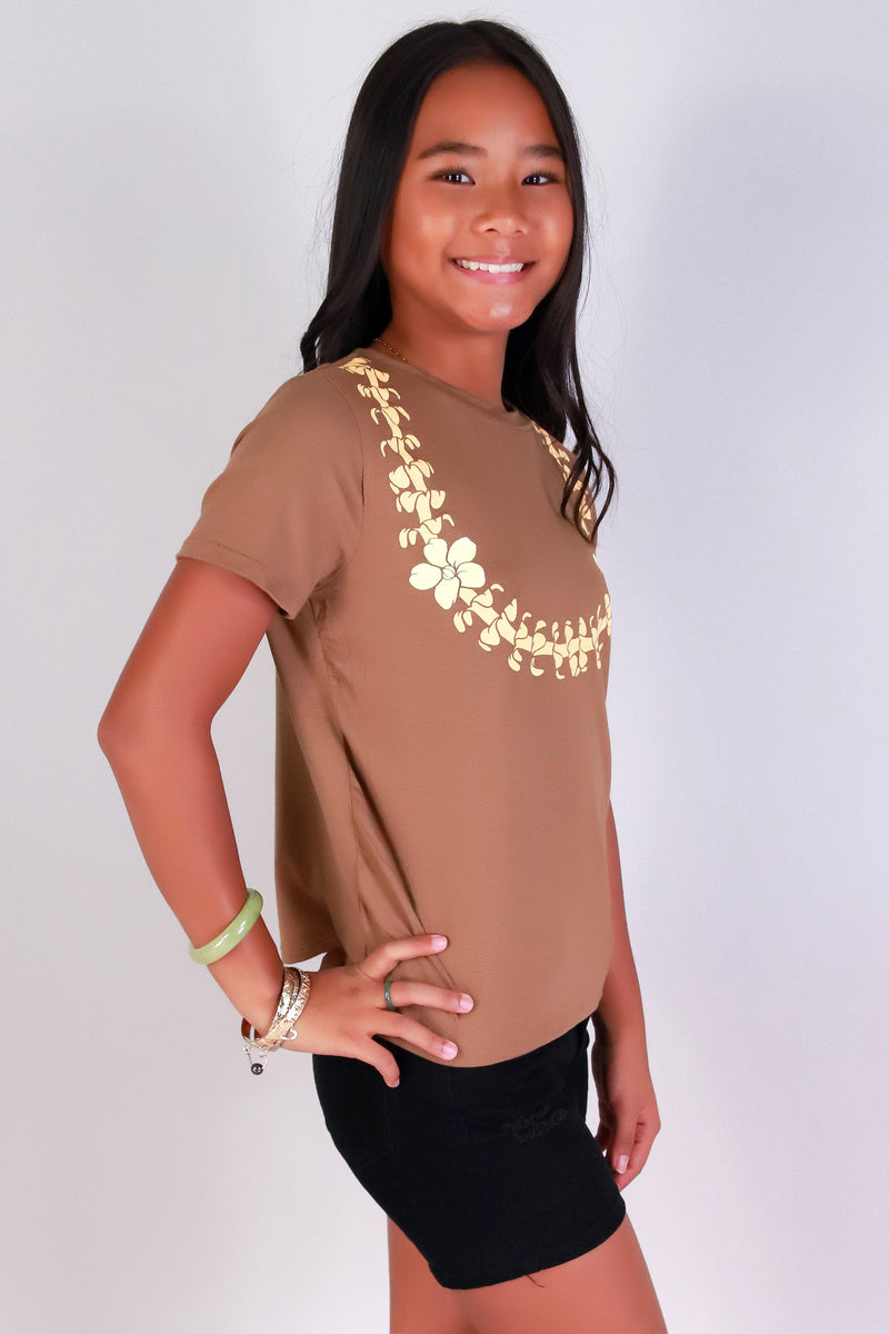 Jeans Warehouse Hawaii - S/S PRINT 7-16 - PUAKENIKENI LEI TEE | KIDS SIZE 7-16 | By LUZ