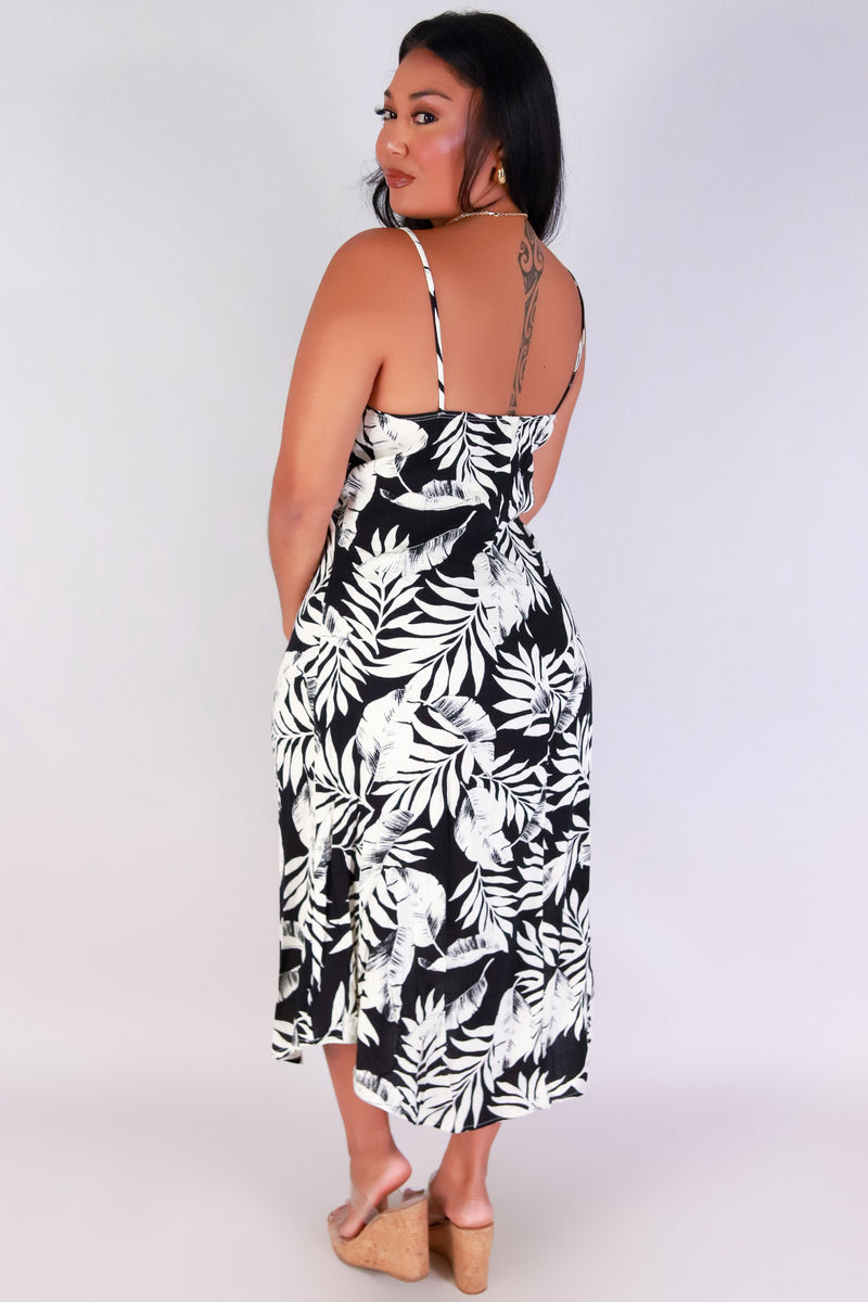 Jeans Warehouse Hawaii - PLUS PLUS WOVEN PRINT DRESSES - LEAF IT ON DRESS | By ZENOBIA
