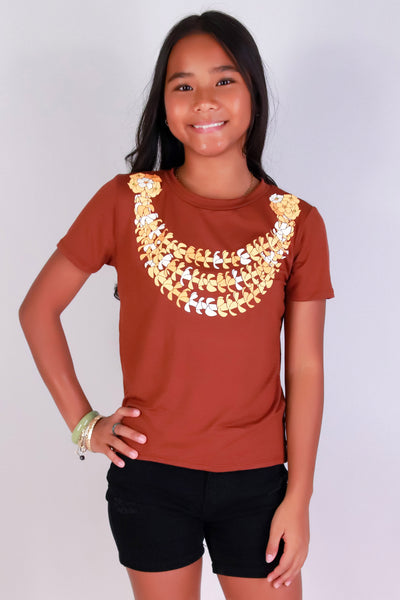 Jeans Warehouse Hawaii - S/S PRINT 7-16 - HAPA PUAKENIKENI TEE | KIDS SIZE 7-16 | By LUZ