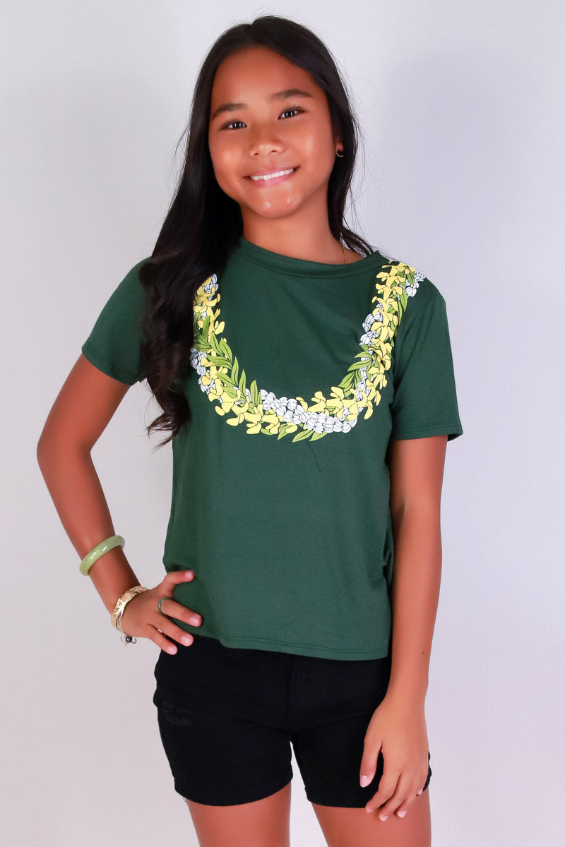 Jeans Warehouse Hawaii - S/S PRINT 7-16 - PUAKENIKENI PIKAKE LEI TEE | KIDS SIZE 7-16 | By LUZ