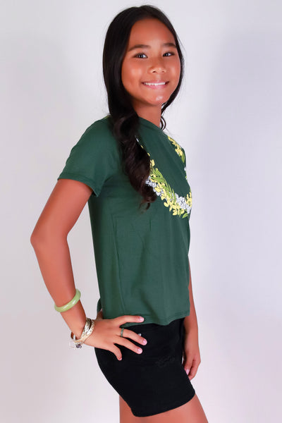 Jeans Warehouse Hawaii - S/S PRINT 7-16 - PUAKENIKENI PIKAKE LEI TEE | KIDS SIZE 7-16 | By LUZ