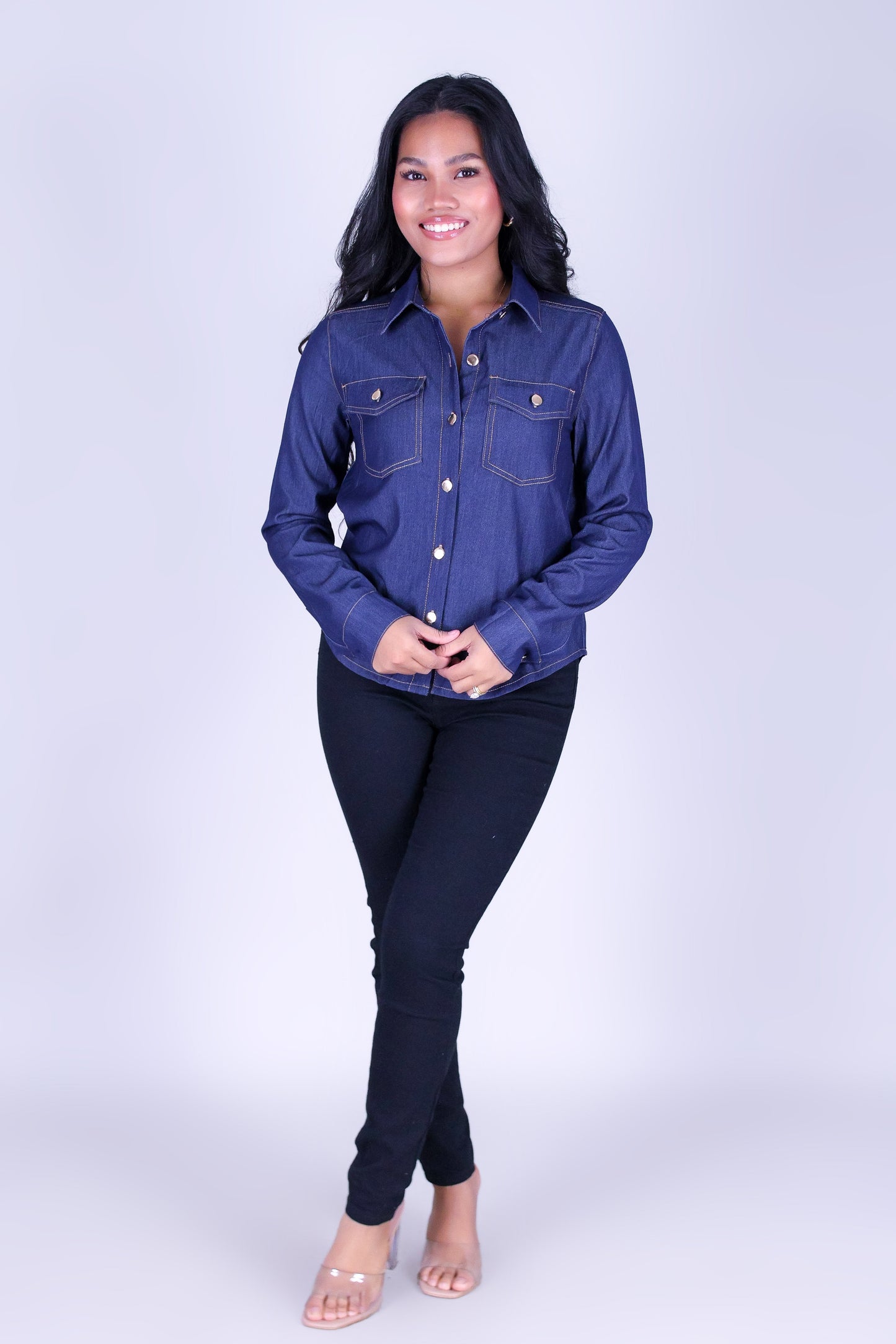 ROGUE BLUE BUTTON DOWN TOP