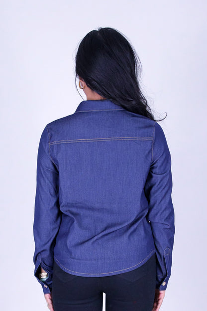 ROGUE BLUE BUTTON DOWN TOP