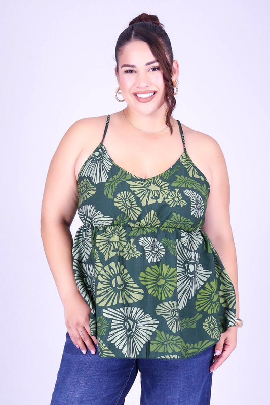 ISLAND OPIHI SHELLS PEPLUM TOP