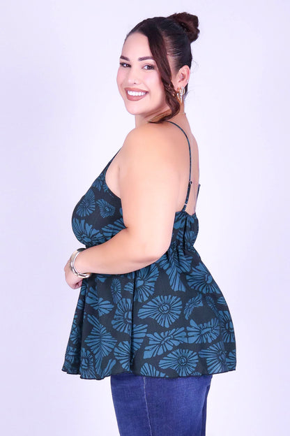 ISLAND OPIHI SHELLS PEPLUM TOP