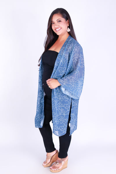 GARDENIA CHIFFON CARDIGAN